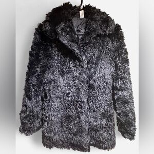 Black shaggy Faux Fur Coat